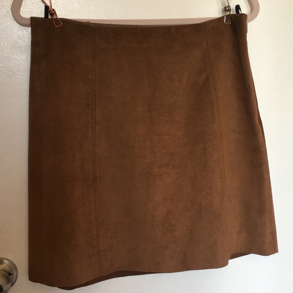 Brown suede skirt